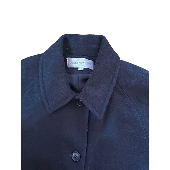 Vintage Jones New York 100% Wool Long Black Coat 50" Tall Size 8 Tip Is Damage. - Picture 8 of 13